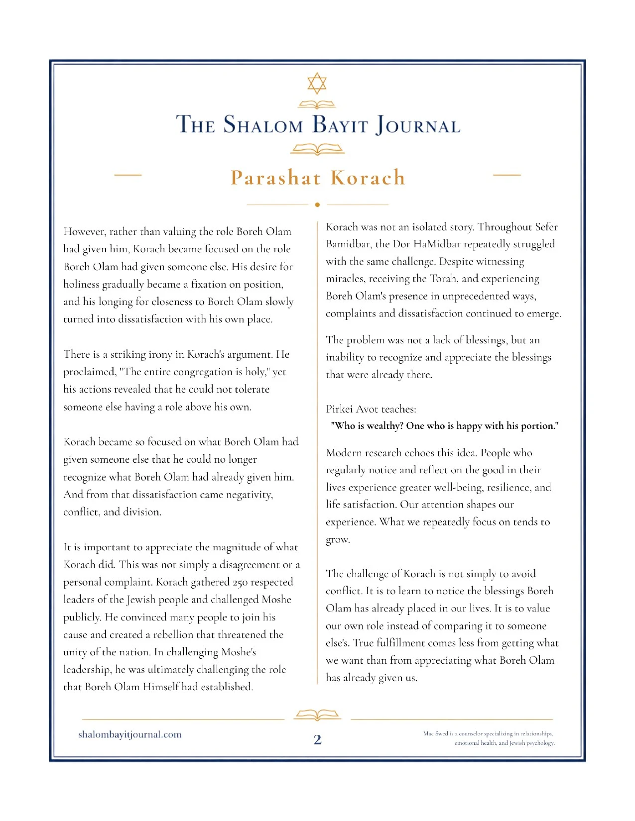 Dangers of Focusing on What We Lack, page 2