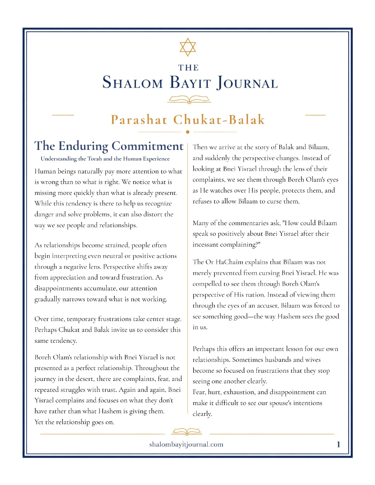 The Enduring Commitment, page 1