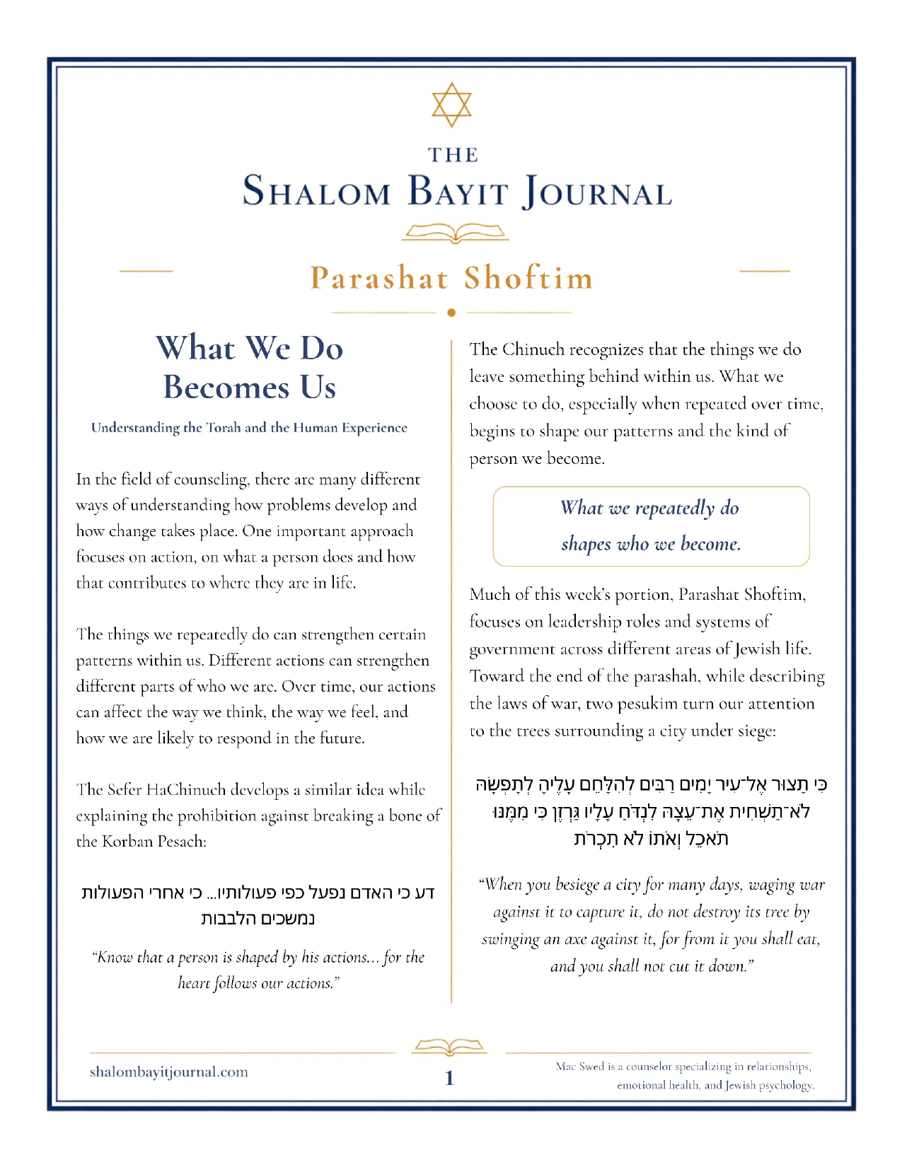 What We Do Becomes Us, page 1
